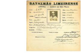 Ficha de Identificação do Batalhão Limeirense Sebastião Rodrigues
