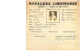 Ficha de Identificação do Batalhão Limeirense Roberto Martinelli