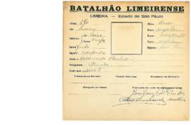 Ficha de Identificação do Batalhão Limeirense Apparecido Borba