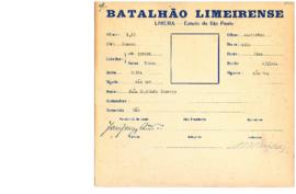 Ficha de Identificação do Batalhão Limeirense João Baptista Camargo