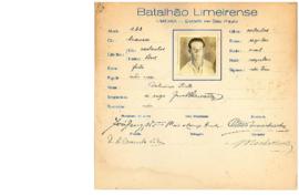 Ficha de Identificação do Batalhão Limeirense Delmino Pinto