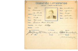 Ficha de Identificação do Batalhão Limeirense Lazaro Dias Freitas