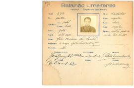 Ficha de Identificação do Batalhão Limeirense José Moreira dos Santos