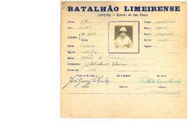 Ficha de Identificação do Batalhão Limeirense Getulio de Lima