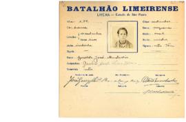 Ficha de Identificação do Batalhão Limeirense Geraldo José Custodio