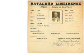Ficha de Identificação do Batalhão Limeirense Moacyr de Oliveira