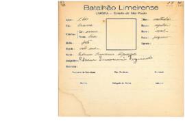 Ficha de Identificação do Batalhão Limeirense Edmur Inocencio Figueiredo