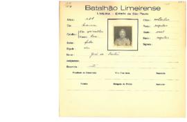 Ficha de Identificação do Batalhão Limeirense José de Freitas