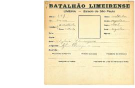 Ficha de Identificação do Batalhão Limeirense Sylvia Florenzano