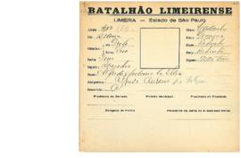 Ficha de Identificação do Batalhão Limeirense Alfredo Antônio da Silva