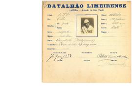 Ficha de Identificação do Batalhão Limeirense Benedicto Joaquim