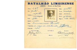 Ficha de Identificação do Batalhão Limeirense Innocencio Peixoto