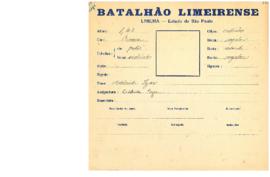 Ficha de Identificação do Batalhão Limeirense Adelaide Izar