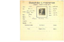 Ficha de Identificação do Batalhão Limeirense Lazaro Barbosa