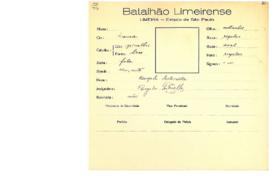 Ficha de Identificação do Batalhão Limeirense  Angelo Tortorella