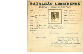 Ficha de Identificação do Batalhão Limeirense Thomas de Abreu