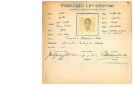 Ficha de Identificação do Batalhão Limeirense Durvalino Rodrigues Alves
