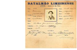 Ficha de Identificação do Batalhão Limeirense Antonio Gonçalves Lima