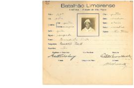 Ficha de Identificação do Batalhão Limeirense Benedicto Xisto