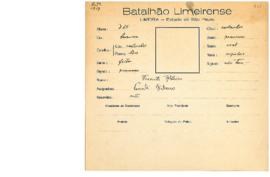 Ficha de Identificação do Batalhão Limeirense Vicente Ribeiro
