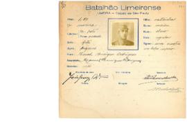 Ficha de Identificação do Batalhão Limeirense Manoel Henriques Rodrigues