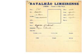 Ficha de Identificação do Batalhão Limeirense Regina Fortunato