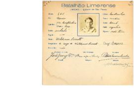 Ficha de Identificação do Batalhão Limeirense Waldemar Pierrotti