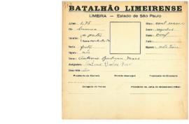 Ficha de Identificação do Batalhão Limeirense Antonio Barbosa Neves