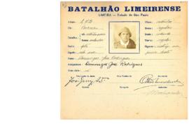 Ficha de Identificação do Batalhão Limeirense Domingos José Rodrigues
