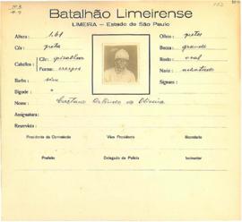 Ficha de Identificação do Batalhão Limeirense Caetano Arlindo de Oliveira