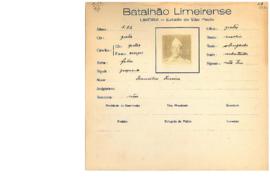 Ficha de Identificação do Batalhão Limeirense Francisco Ferreira
