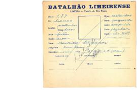Ficha de Identificação do Batalhão Limeirense Mauricio Silmann