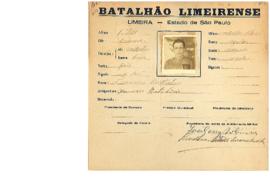 Ficha de Identificação do Batalhão Limeirense Francisco Bertolini