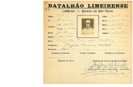 Ficha de Identificação do Batalhão Limeirense Vergilio Camara Mattos