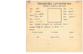 Ficha de Identificação do Batalhão Limeirense Euclydes Sampaio de Almeida Prado