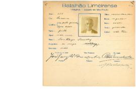 Ficha de Identificação do Batalhão Limeirense Santiago Sanchez