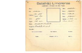 Ficha de Identificação do Batalhão Limeirense Benedicto Machado