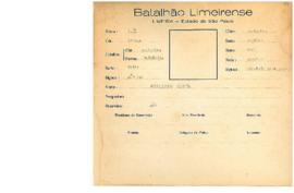 Ficha de Identificação do Batalhão Limeirense Bernardino Correa