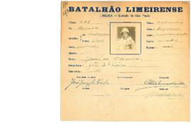 Ficha de Identificação do Batalhão Limeirense João de Oliveira