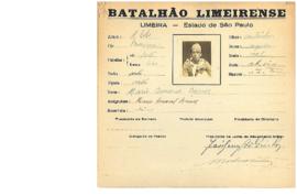 Ficha de Identificação do Batalhão Limeirense Mario Amaral Barros