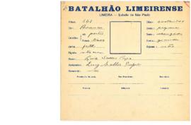 Ficha de Identificação do Batalhão Limeirense Luis Salles Pupo