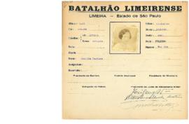 Ficha de Identificação do Batalhão Limeirense Cecilia Martins