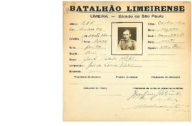 Ficha de Identificação do Batalhão Limeirense José Toledo Kuhl