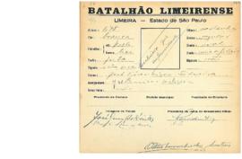Ficha de Identificação do Batalhão Limeirense José Franciso Silveira