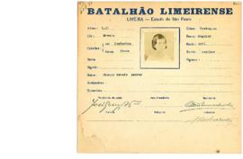 Ficha de Identificação do Batalhão Limeirense Thamar Macedo Soares