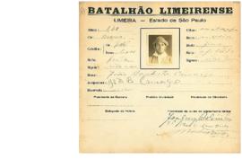 Ficha de Identificação do Batalhão Limeirense João Baptista Camargo