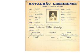 Ficha de Identificação do Batalhão Limeirense Mauro Wiss Barboza