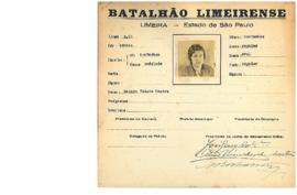 Ficha de Identificação do Batalhão Limeirense Lazara Toledo Castro