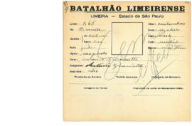 Ficha de Identificação do Batalhão Limeirense Antonio Gracicatte