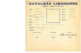 Ficha de Identificação do Batalhão Limeirense Joao Baptista de Arruda